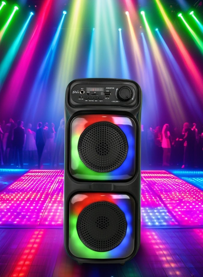 senbowe New Dual 4-inch LED Colored Lights Bluetooth Audio Mobile Portable Colorful Dual Speaker Barrel Audio 5.0 Bluetooth Speaker - Image 3