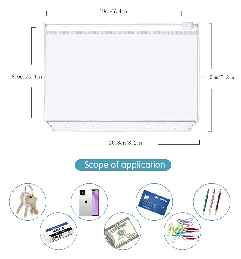 Zelten 4 Pack A5 6 Holes Binder Accessory Combo Set, Binder Divider Binder Pocket Binder Zipper Folder Binder Name Card Holder  for Personal Organiser (Pocket Combo, A5) - Image 3