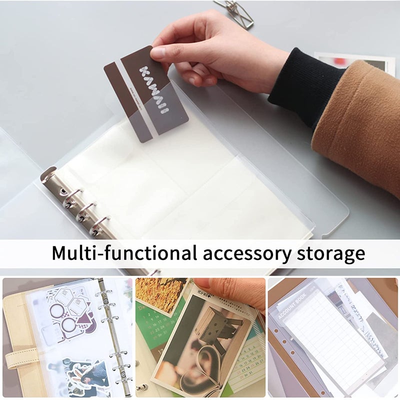 Zelten 4 Pack A5 6 Holes Binder Accessory Combo Set, Binder Divider Binder Pocket Binder Zipper Folder Binder Name Card Holder  for Personal Organiser (Pocket Combo, A5) - Image 2