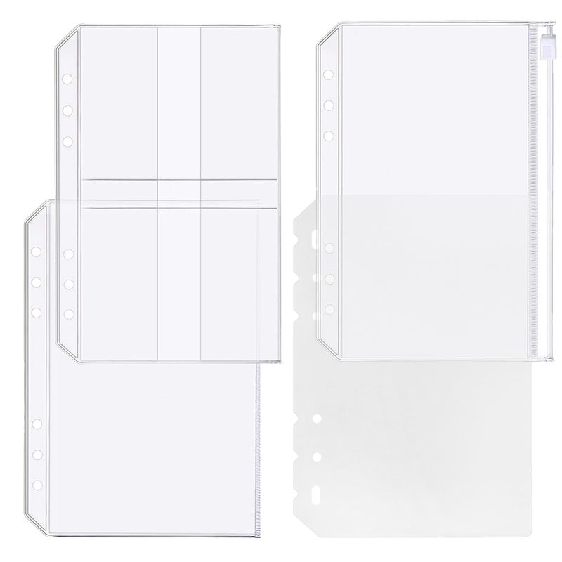 Zelten 4 Pack A5 6 Holes Binder Accessory Combo Set, Binder Divider Binder Pocket Binder Zipper Folder Binder Name Card Holder  for Personal Organiser (Pocket Combo, A5) - Image 1