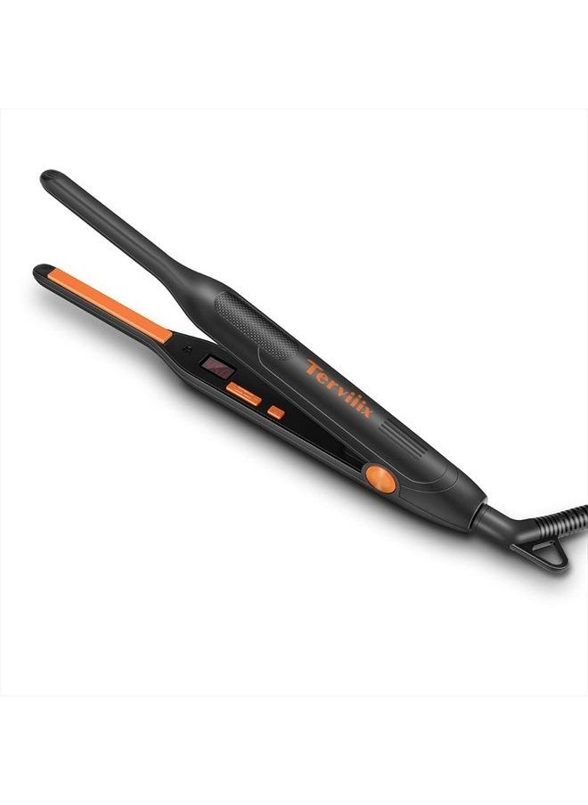 Terviiix Small Flat Iron for Short Hair, Temperature Adjustable Pencil Flat Iron Fast Heat Up, 3/10 Inch Beard Straightening Iron Dual Voltage with Tourmaline Ceramic Plates, Auto Shut Off  - Image 1