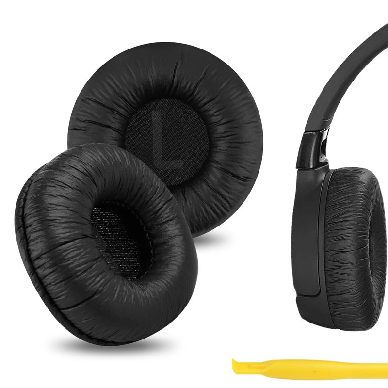 Geekria Leatherette Replacement Ear Pads for JBL JR300 JR300BT T450BT T500BT Tune 500 Tune 500BT Tune 510BT Tune 520BT Headphones Ear Cushions with Video Guide Black - Image 2