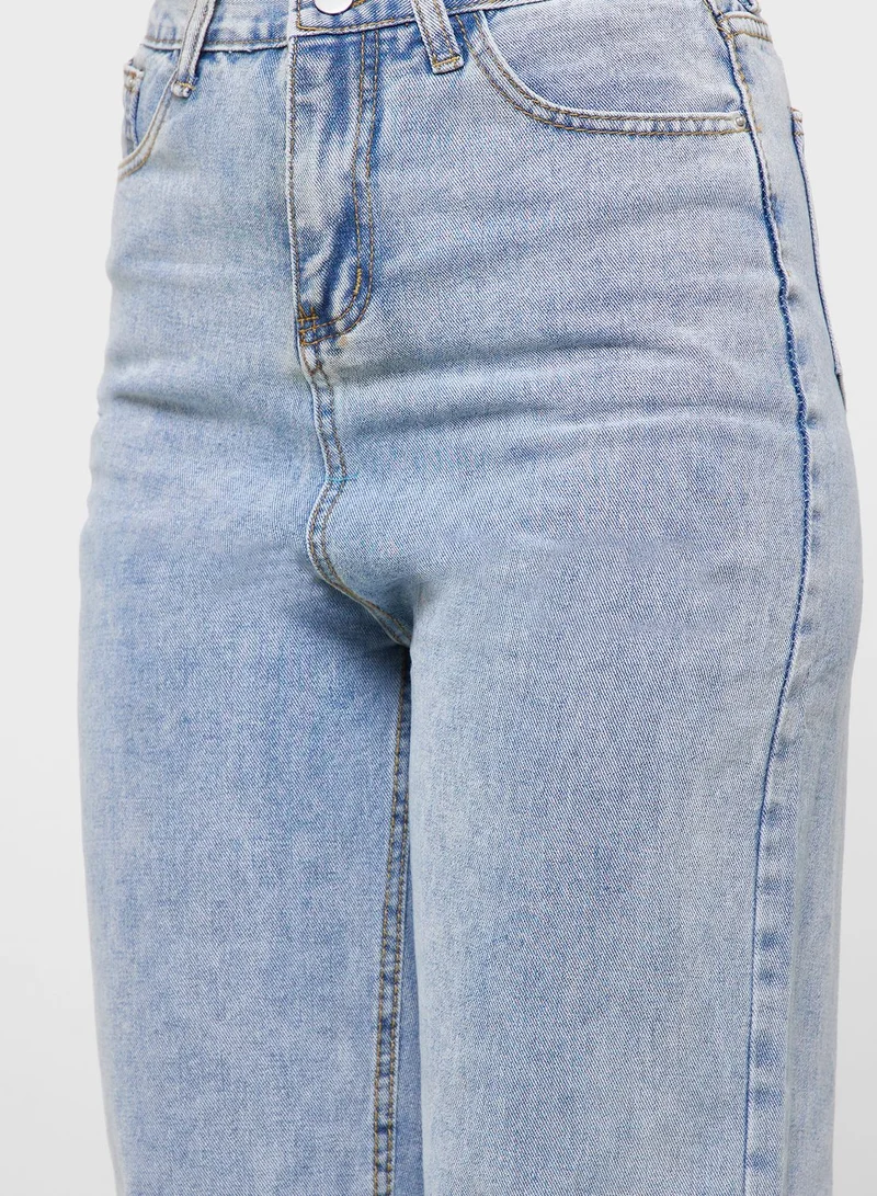 Ginger Bleached High Waist Straight Fit Jeans