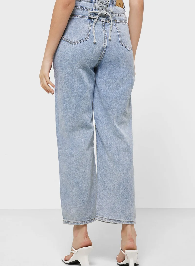Ginger Bleached High Waist Straight Fit Jeans