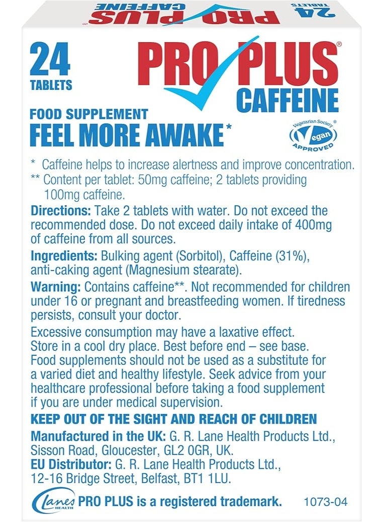 Pro Plus 24 tablets - Caffeine tablets - Sugar Free - Image 2
