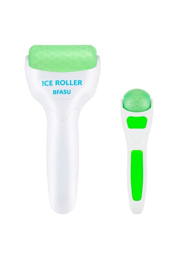 BFASU Ice Roller, Face Roller 2 PCS, Massage Tools with Mini Roller for Eye, Face and Body, Relax and Alleviate Puffiness Fine Lines Minor Pain (Green) - Image 1