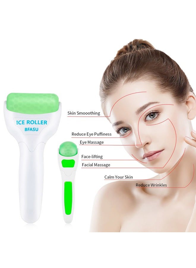 BFASU Ice Roller, Face Roller 2 PCS, Massage Tools with Mini Roller for Eye, Face and Body, Relax and Alleviate Puffiness Fine Lines Minor Pain (Green) - Image 2