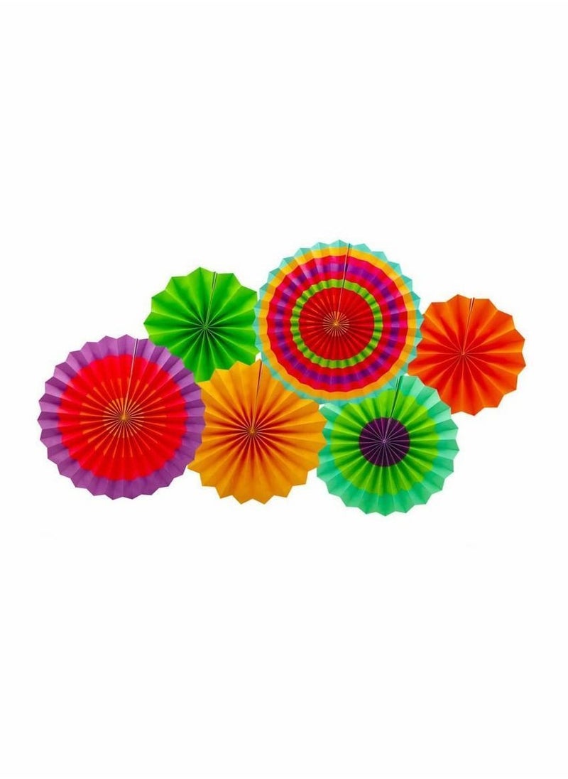 Y&D Paper Fan Flower, 6 Pieces/Set Set Hanging Wheel DIY Craft Wedding Birthday Party Decoration Flower (Color)  - Image 5