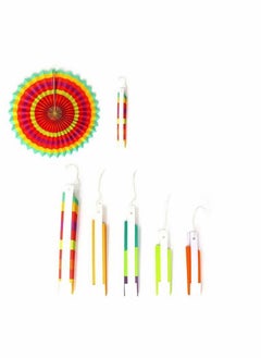 Y&D Paper Fan Flower, 6 Pieces/Set Set Hanging Wheel DIY Craft Wedding Birthday Party Decoration Flower (Color)  - Image 4