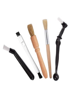 Oasisgalore 5 Pcs Coffee Brush Set Professional Espresso Brush Kit, Include Wooden Coffee Machine Cleaner and Nylon Espresso Brush  - Image 1