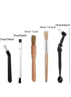 Oasisgalore 5 Pcs Coffee Brush Set Professional Espresso Brush Kit, Include Wooden Coffee Machine Cleaner and Nylon Espresso Brush  - Image 5