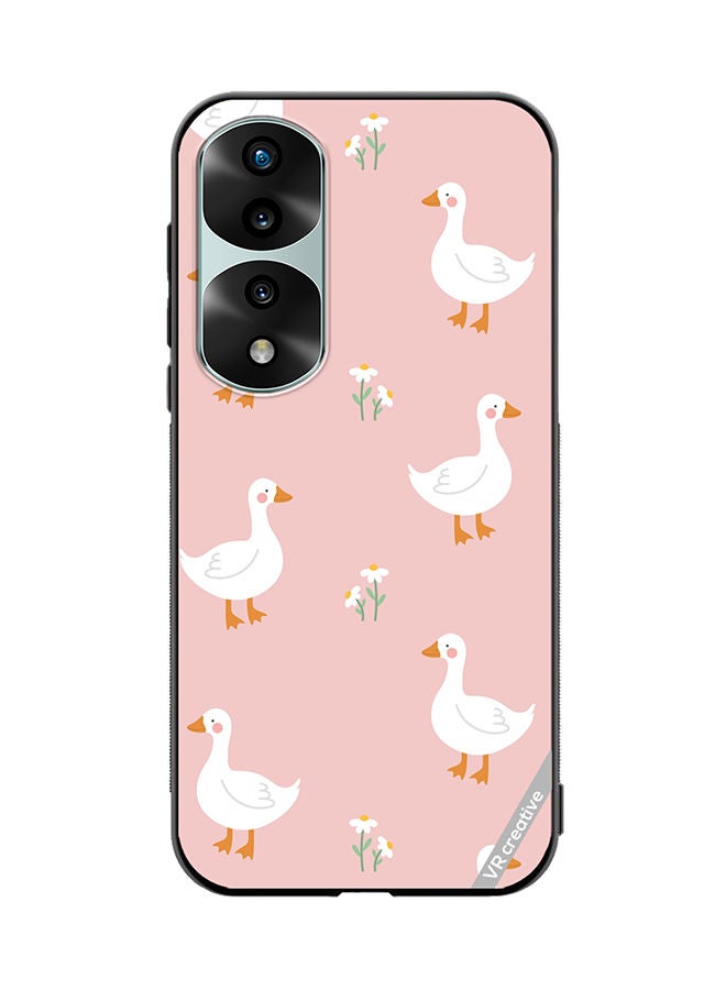VR CREATIVE Protective Case Cover For Honor 70 Pro Cute White Swan Goose Design Multicolour - Image 1