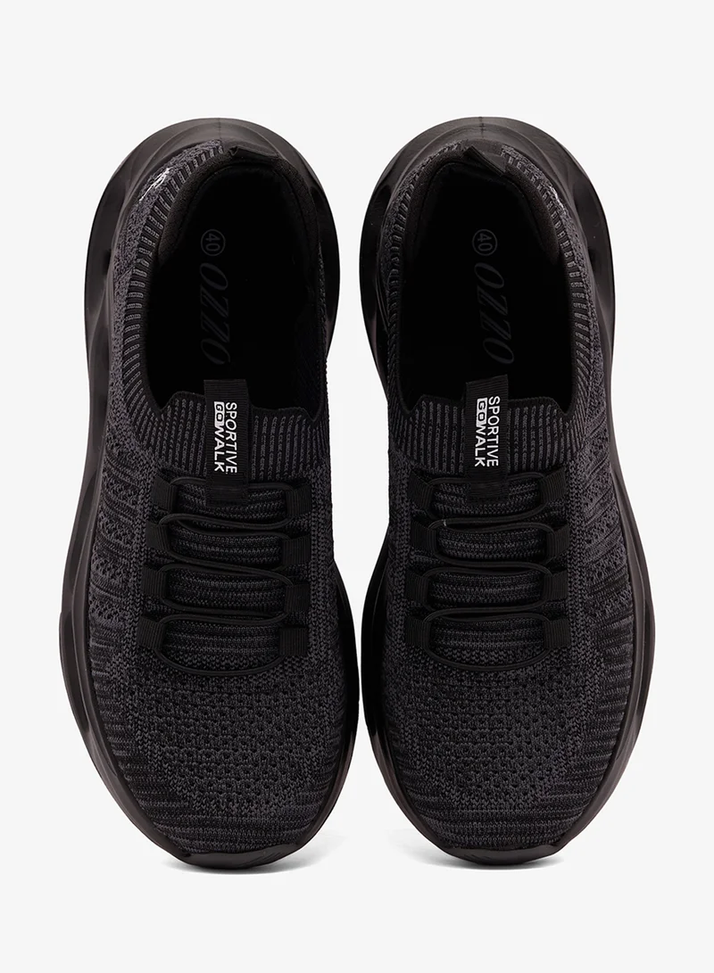 Ozzo Black Slip On Walking Sneakers for Women | Best Price UAE