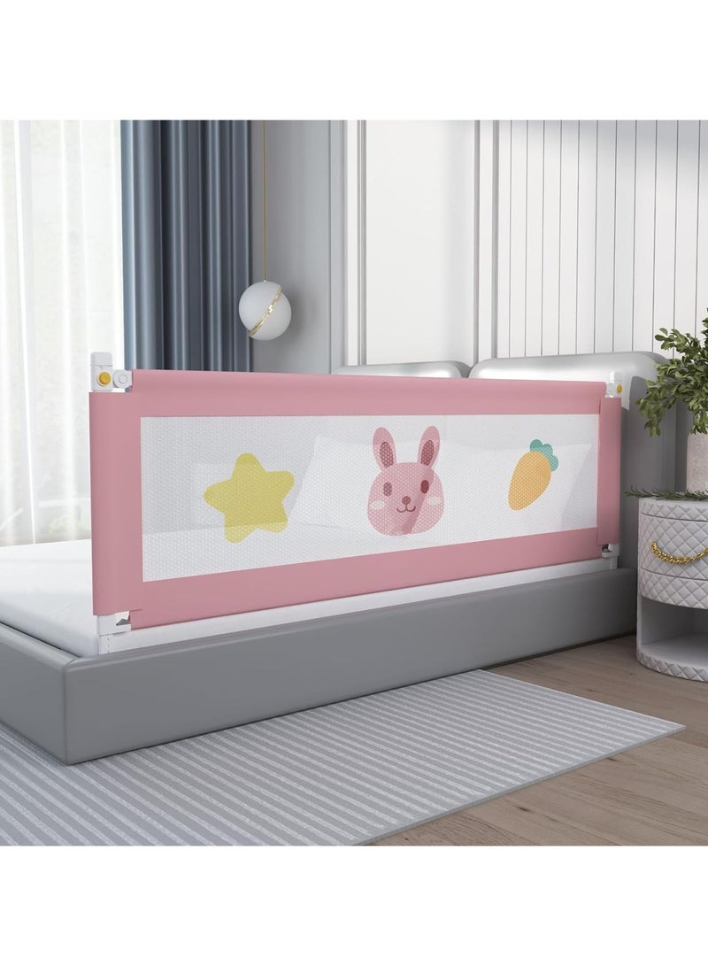 Bed Guard Rail for kids,Toddler Extra Long Bed Guard Rail,Universal Baby & Children Rail,Upgrade Reinforced Safety Fence Protector Bed Guard Rail for Cribs (Pink-2m) - Image 1
