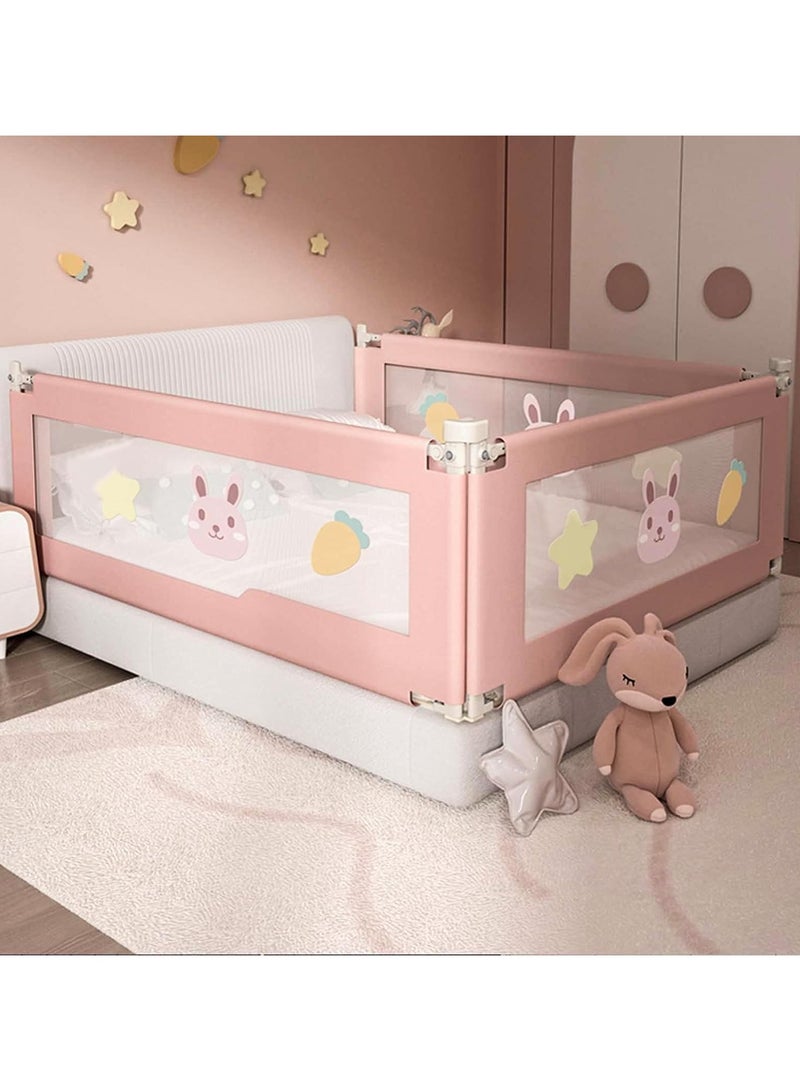 Bed Guard Rail for kids,Toddler Extra Long Bed Guard Rail,Universal Baby & Children Rail,Upgrade Reinforced Safety Fence Protector Bed Guard Rail for Cribs (Pink-2m) - Image 2