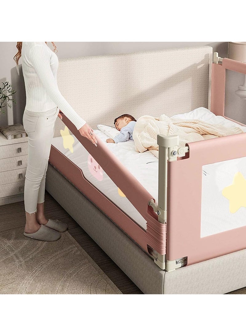 Bed Guard Rail for kids,Toddler Extra Long Bed Guard Rail,Universal Baby & Children Rail,Upgrade Reinforced Safety Fence Protector Bed Guard Rail for Cribs (Pink-2m) - Image 4