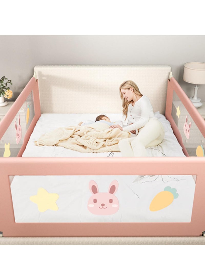 Bed Guard Rail for kids,Toddler Extra Long Bed Guard Rail,Universal Baby & Children Rail,Upgrade Reinforced Safety Fence Protector Bed Guard Rail for Cribs (Pink-2m) - Image 5