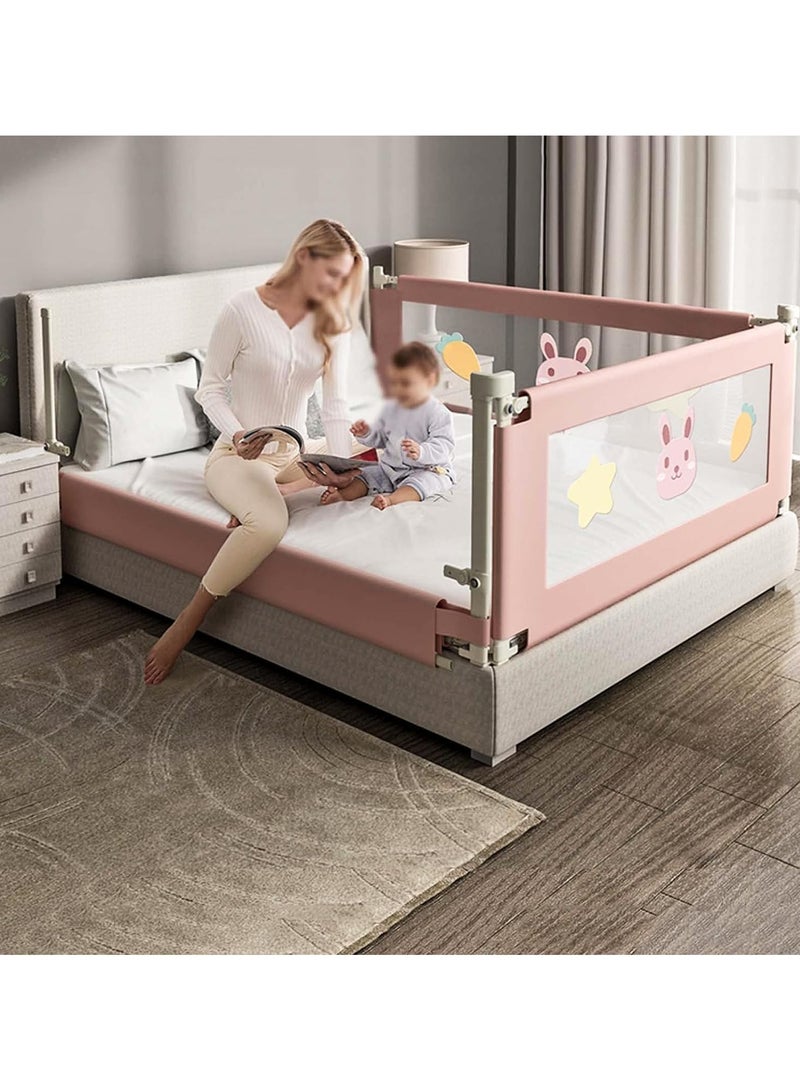 Bed Guard Rail for kids,Toddler Extra Long Bed Guard Rail,Universal Baby & Children Rail,Upgrade Reinforced Safety Fence Protector Bed Guard Rail for Cribs (Pink-2m) - Image 3