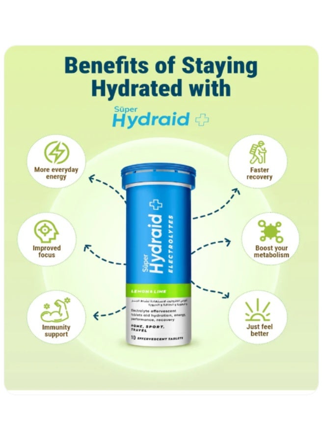 سوبر أقراص سوبر هايدرايد بنكهة الليمون والليمون الحامض، 10 أقراص - لترطيب الجسم وزيادة الطاقة - Image 3