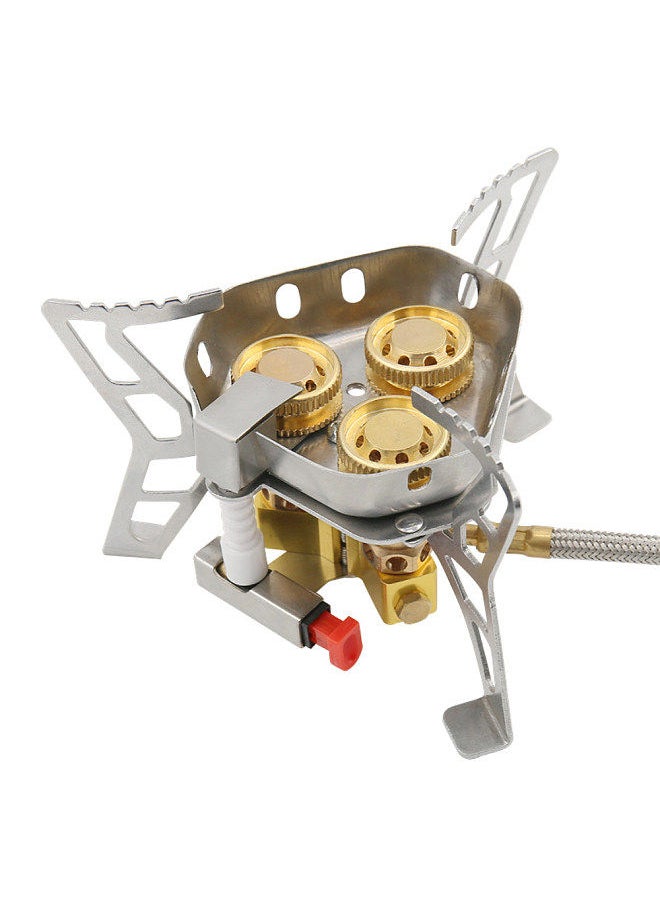 Generic - 3-Core Camping Stove 6800W High Power Gases Burner Windproof Backpacking Stove with Adjustable Valve - Image 1