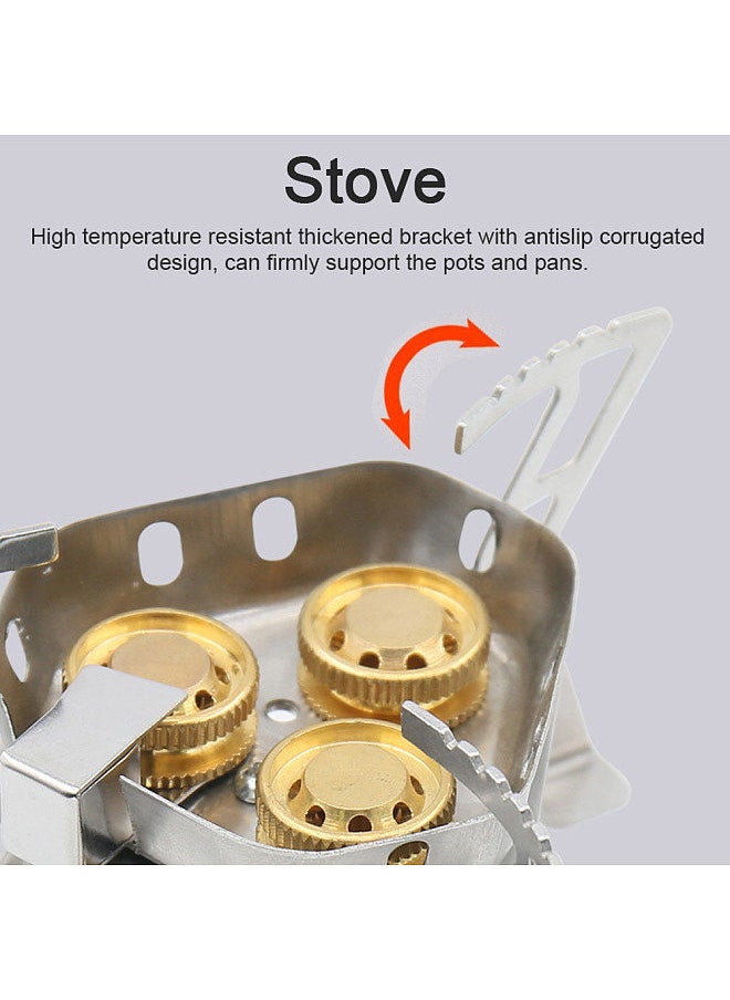 Generic - 3-Core Camping Stove 6800W High Power Gases Burner Windproof Backpacking Stove with Adjustable Valve - Image 1