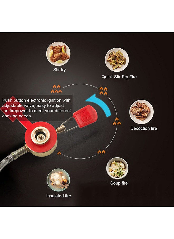 Generic - 3-Core Camping Stove 6800W High Power Gases Burner Windproof Backpacking Stove with Adjustable Valve - Image 1