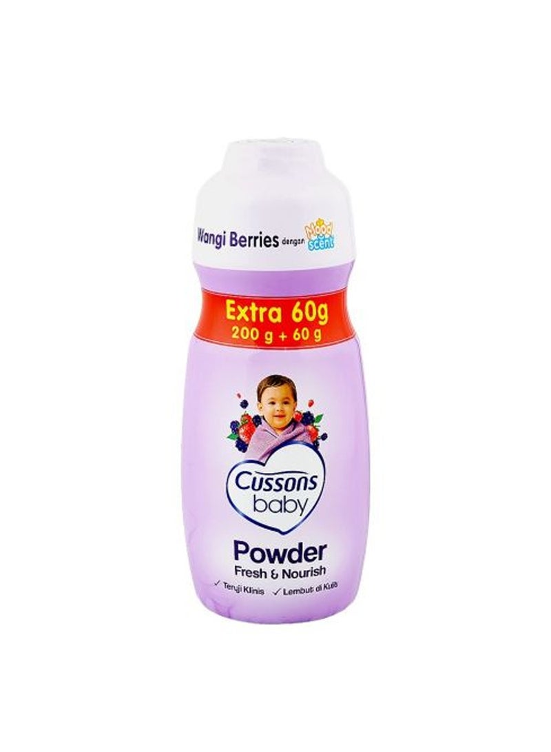 Cussons Baby Powder – Fresh & Nourish 260 g (200 g + 60 g Free)