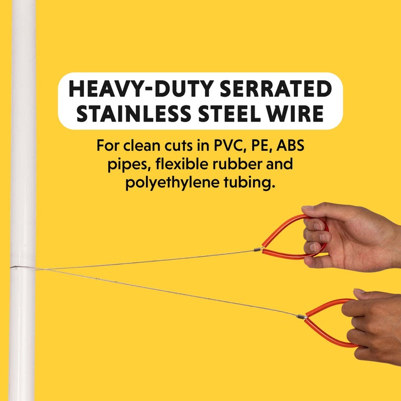 General Tools منشار كابل أنابيب PVC من جنرال تولز #858-24 بوصة - مسنن ويقطع أنابيب PVC وPE وABS - أدوات يدوية، برتقالي، فضي - Image 2