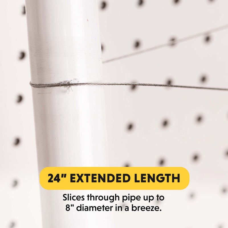 General Tools منشار كابل أنابيب PVC من جنرال تولز #858-24 بوصة - مسنن ويقطع أنابيب PVC وPE وABS - أدوات يدوية، برتقالي، فضي - Image 3
