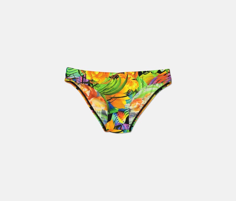 speedo Flipturns Funk Burst Two Piece Crossback Swimsuit, Orange Combo - Image 2