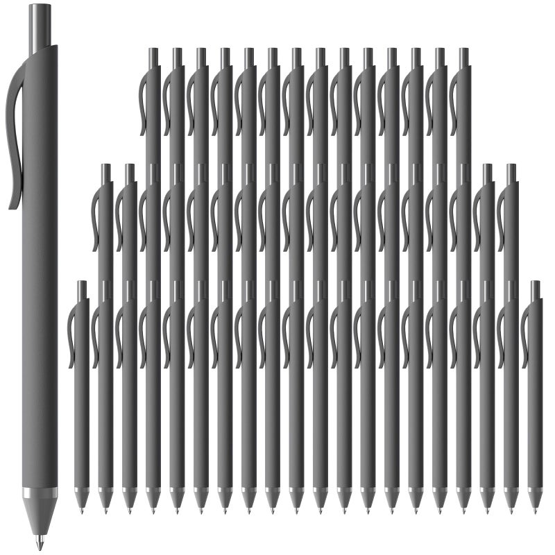 JIMMIDDA 52 Pcs Pens Bulk - 1.0MM Ballpoint Pens Black Ink | Medium Point Smooth Writing, No Bleed Retractable Ball Point Pen for Office School (Gray - 52Pcs) - Image 1
