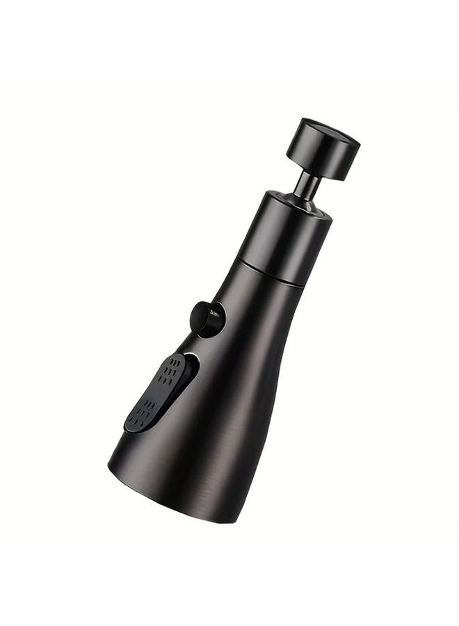 Black 3 Speed Swivel Faucet Extension with Rotating Foam Nozzles Splashproof Spray Head - Image 1