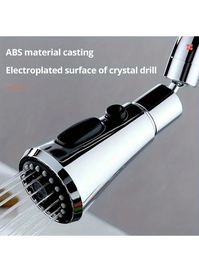 Black 3 Speed Swivel Faucet Extension with Rotating Foam Nozzles Splashproof Spray Head - Image 5