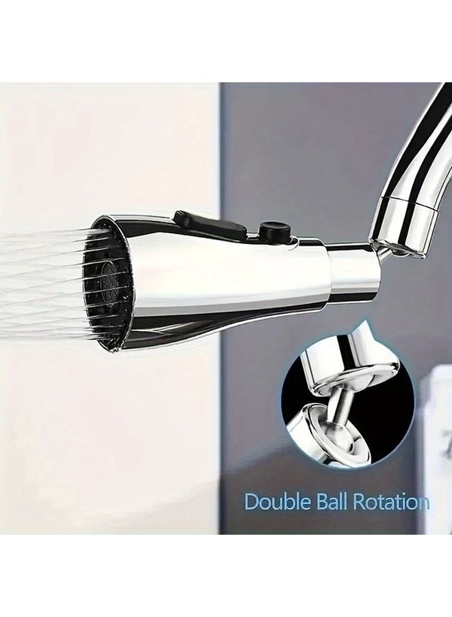 Black 3 Speed Swivel Faucet Extension with Rotating Foam Nozzles Splashproof Spray Head - Image 3