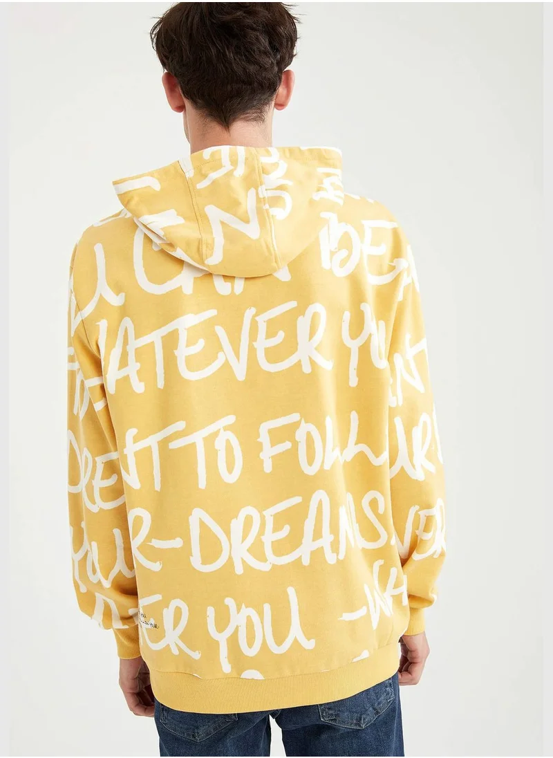 DeFacto Regular Fit Long Sleeve Hoodie