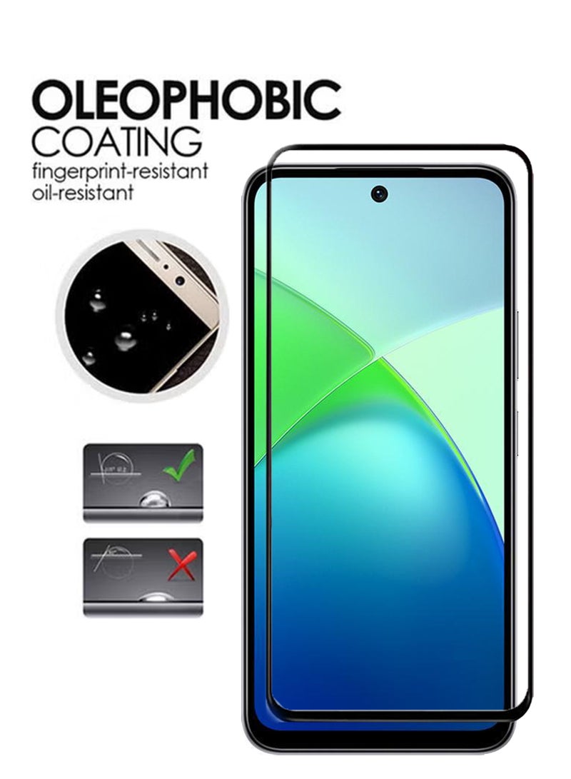 2 Pack Screen Protector for Infinix Smart 10 | Tempered Glass Available in Combo Pack Compatible with Infinix Smart 10 | Screen Protector Full HD Quality Tempered Glass Anti-Scratch Edge to Edge Coverage with Easy Installation Kit - Black  - Image 3