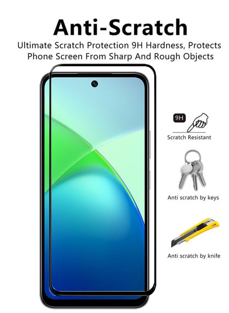 2 Pack Screen Protector for Infinix Smart 10 | Tempered Glass Available in Combo Pack Compatible with Infinix Smart 10 | Screen Protector Full HD Quality Tempered Glass Anti-Scratch Edge to Edge Coverage with Easy Installation Kit - Black  - Image 4