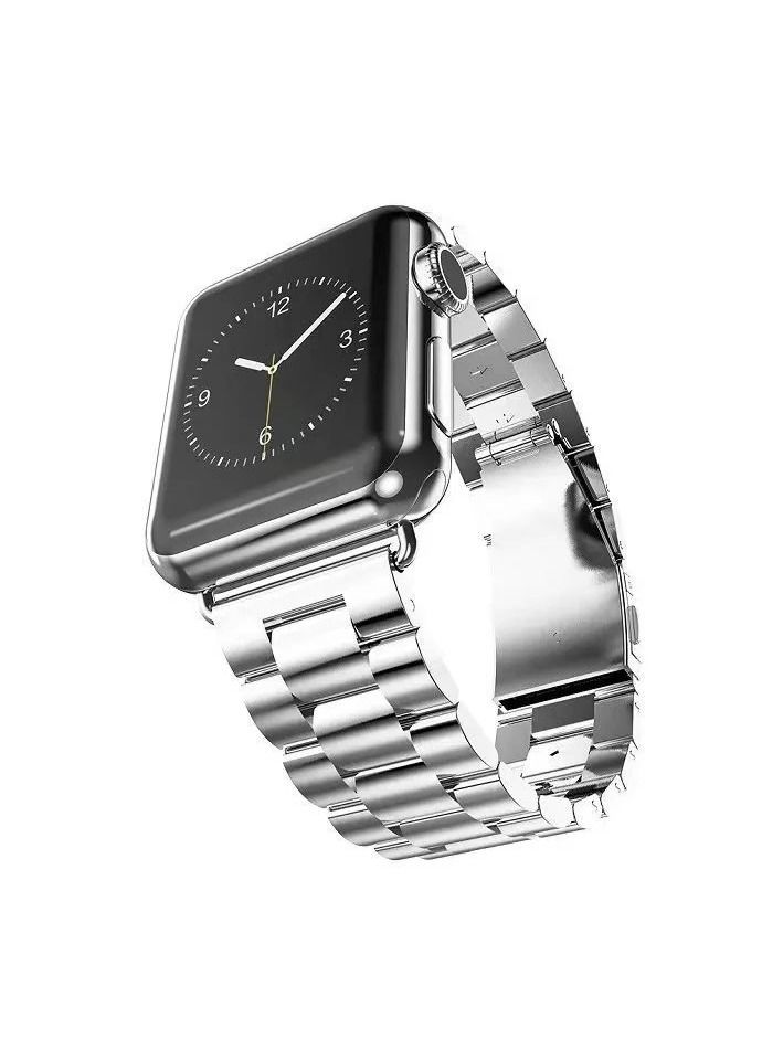 Metal Bands Compatible with Apple Watch Band 45mm, Stainless Steel Magnetic Absorption Strap, Wristband for iWatch Band for Apple Watch Series 7/ - Image 1