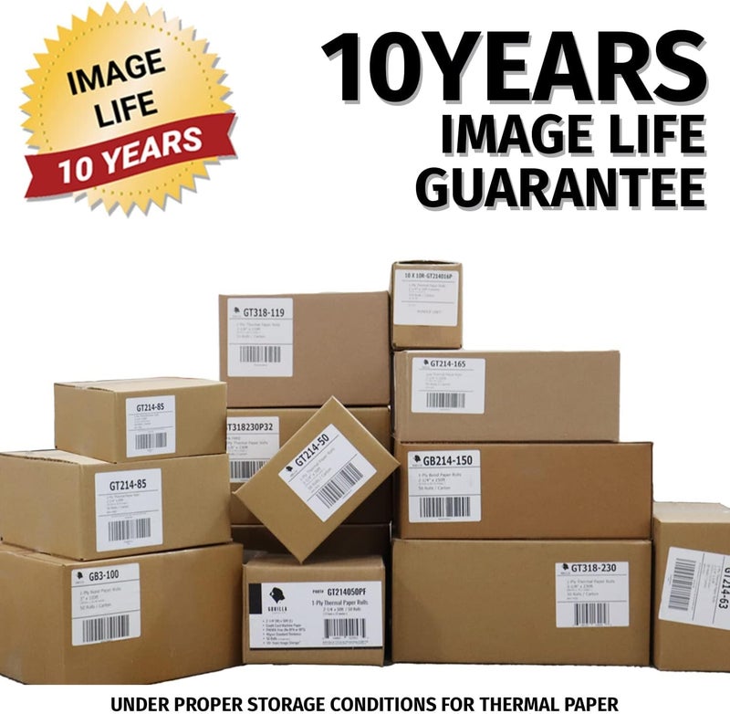 Gorilla Supply (50) Thermal Paper Rolls 2-1/4 X 63 Ingenico ICT 200 220 250 FD400 Vx520 - Image 4