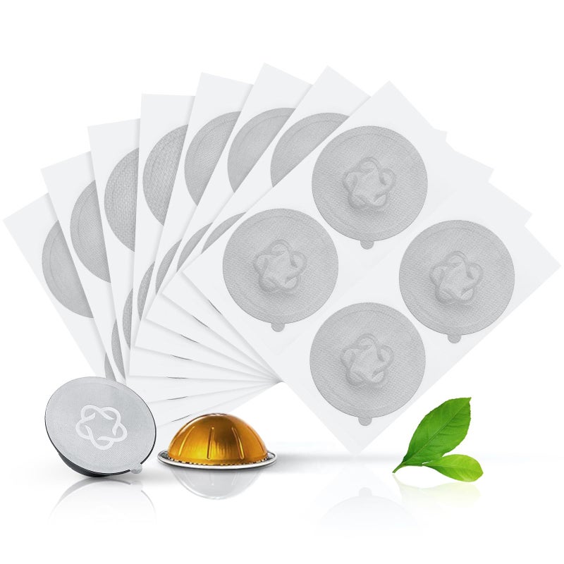 Espresso Aluminum Foils Seals Compataible for Nespress Reusable Vertuoline Capsules Pods 100Pcs Foils Lids