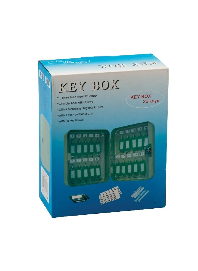 HoneyBee 20-Hooks Powder Coated Elegant and Durable Steel Key Box Light Beige 200 x 160 x 80 mm TS0080