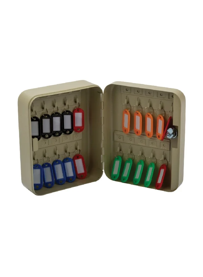 HoneyBee 20-Hooks Powder Coated Elegant and Durable Steel Key Box Light Beige 200 x 160 x 80 mm TS0080