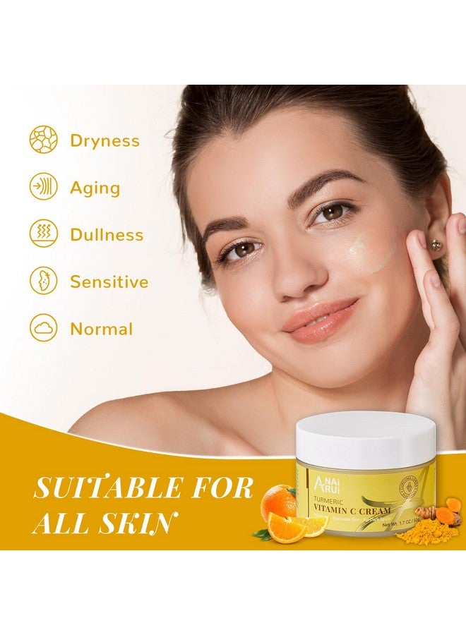 ANAI RUI Vitamin C Face Moisturizer, Turmeric Vitamin C Face Cream For Dark Spots,Uneven Skin Tone And Wrinkles，Anti-Aging Brightening Facial Cream For Dull And Dry Skin, 1.7 Oz - Image 5