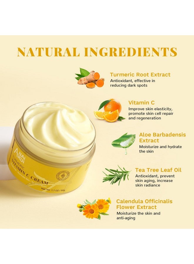 ANAI RUI Vitamin C Face Moisturizer, Turmeric Vitamin C Face Cream For Dark Spots,Uneven Skin Tone And Wrinkles，Anti-Aging Brightening Facial Cream For Dull And Dry Skin, 1.7 Oz - Image 3