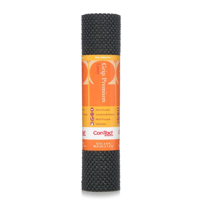 ConTact Brand Grip Premium Shelf Liner Thick and NonAdhesive Drawer Liner MultiPurpose and Easy to Use 12 x 4 Black Pack of 1