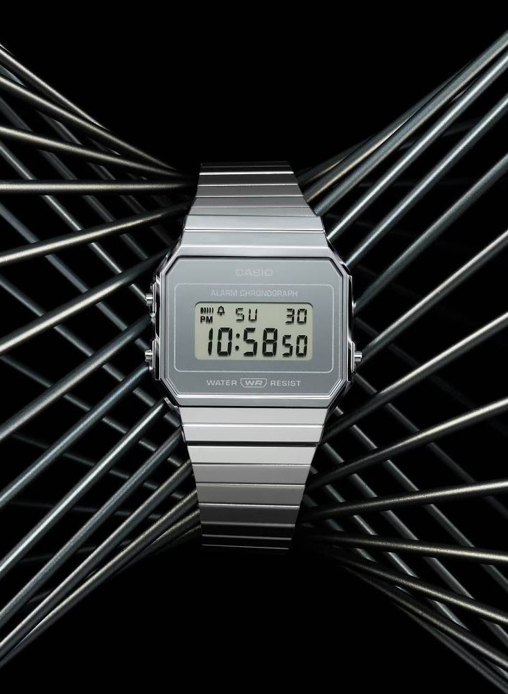 CASIO Digital Silver Stainless Steel Unisex Watch A700WEV-7A - Image 2