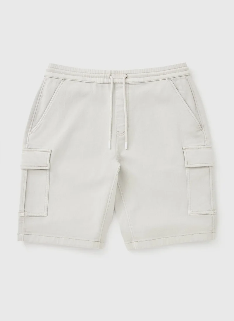 Matalan Light Grey Light Grey Knitted Cargo Shorts for Men | Best Price UAE