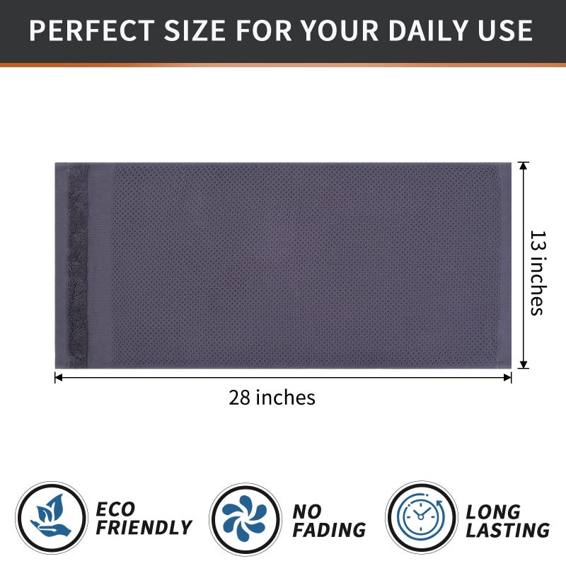 Homaxy 100% Cotton Waffle Weave Kitchen Towels  13 x 28 Inches Super Absorbent and Machine Washable Dish Towels for Drying Dishes  4-Packs  Dark Grey - Image 4