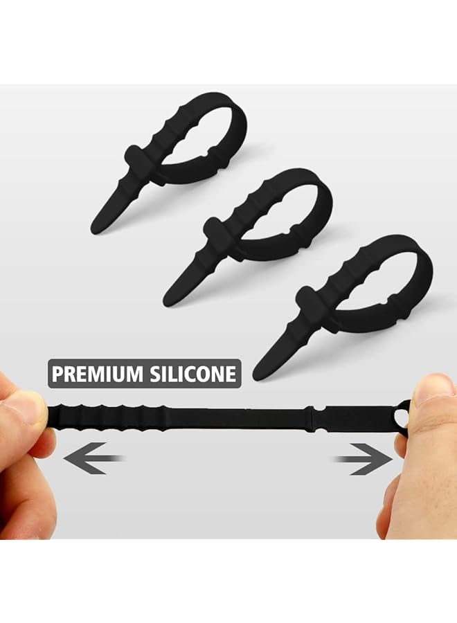 إيروريكس أربطة كابلات من السيليكون قابلة لإعادة الاستخدام، 40 قطعة، مادة السيليكون، تصميم بخمس فتحات، حجم قابل للتعديل، أداة ناعمة وعملية ومحمولة، مناسبة لكابل سماعة الرأس وكابل التلفزيون وكابل الكمبيوتر - Image 3