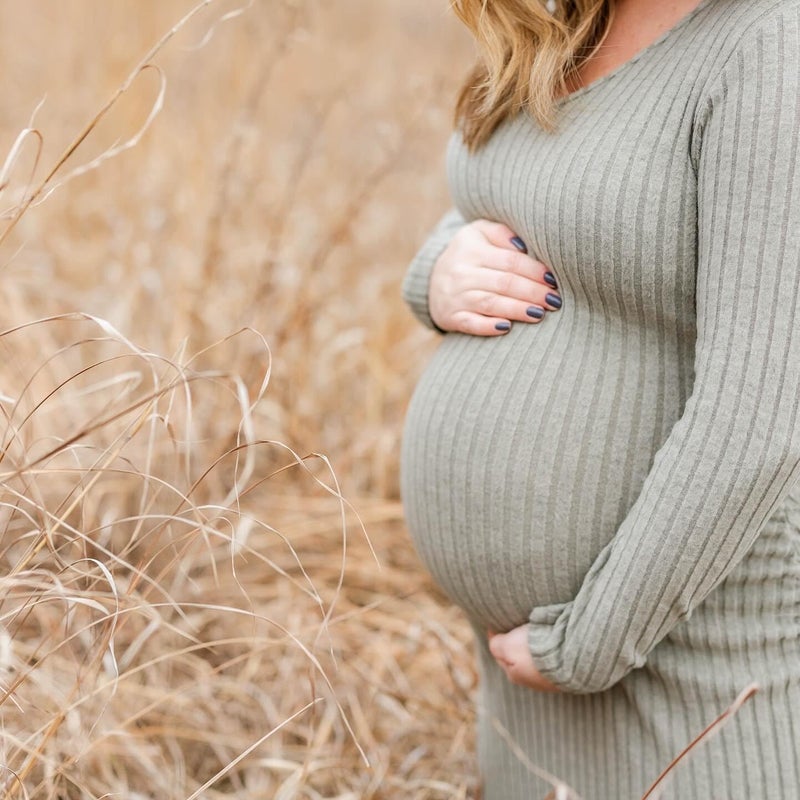 LAHILO Long Sleeve Maternity Sweater Dress for Fall Winter Baby Shower & Photoshoot - Women's Pregnancy Maternity Dresses - Image 4